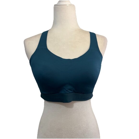 Lululemon Fine Form Bra Seamless Construction Yoga Bermuda Teal 36C - Picture 4 of 16